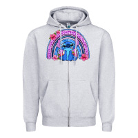 Heather Grey stitch rainbow Zipper Hoodie - Zillion Design Studio