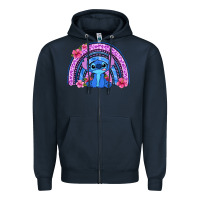 Navy stitch rainbow Zipper Hoodie - Zillion Design Studio