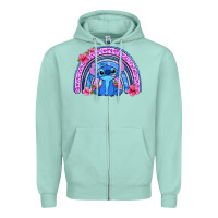 Seafoam stitch rainbow Zipper Hoodie - Zillion Design Studio
