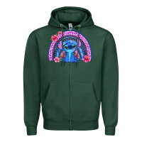 Sports Green stitch rainbow Zipper Hoodie - Zillion Design Studio