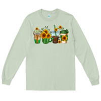 Matcha sunflowers coffee cups Long Sleeve Tee - AdoDesignShop