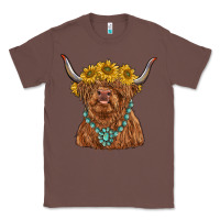 Chestnut highland cow with sunflower and gemstone Classic Tee - RanaPortraitStore