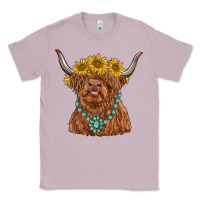 Lilac highland cow with sunflower and gemstone Classic Tee - RanaPortraitStore