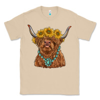 Mushroom highland cow with sunflower and gemstone Classic Tee - RanaPortraitStore