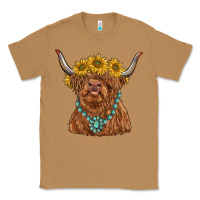 Toasted Coconut highland cow with sunflower and gemstone Classic Tee - RanaPortraitStore