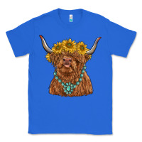 True Royal highland cow with sunflower and gemstone Classic Tee - RanaPortraitStore