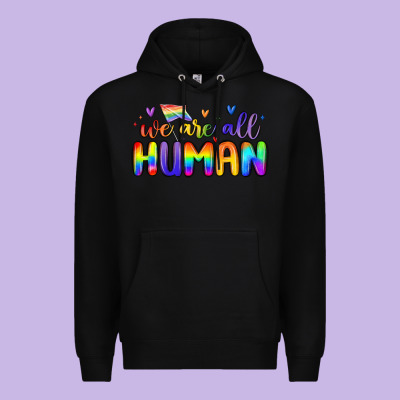 We Are All Human Premium Hoodie Designed By Maliassmallbusiness