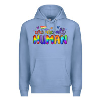 Colony Blue we are all human Premium Hoodie - MaliasSmallBusiness