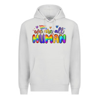 Dove Grey we are all human Premium Hoodie - MaliasSmallBusiness