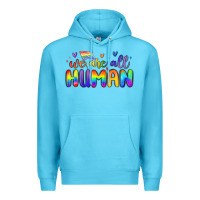 Ocean Blue we are all human Premium Hoodie - MaliasSmallBusiness
