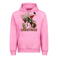 Fuchsia Pink howdy christmas cowboy santa Urban Hoodie - MaliasSmallBusiness