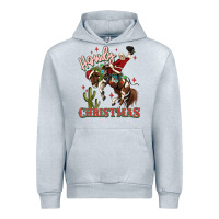 Heather Grey howdy christmas cowboy santa Urban Hoodie - MaliasSmallBusiness