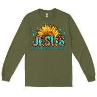 Army Green jesus it s not religion it s a relationship Long Sleeve Tee - Zillion Design Studio