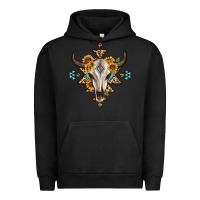 Bull Skull With Aztec Sunflower Leopard Urban Hoodie | Teevron