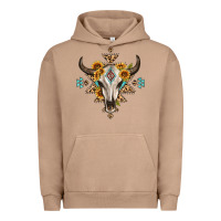 Pigment Burro bull skull with aztec sunflower leopard Urban Hoodie - MaliasSmallBusiness