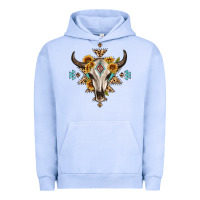 Pigment Grape Ice bull skull with aztec sunflower leopard Urban Hoodie - MaliasSmallBusiness