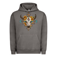 Pigment Tornado bull skull with aztec sunflower leopard Urban Hoodie - MaliasSmallBusiness