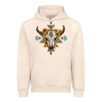 Sandshell bull skull with aztec sunflower leopard Urban Hoodie - MaliasSmallBusiness