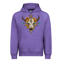 Tulip bull skull with aztec sunflower leopard Urban Hoodie - MaliasSmallBusiness