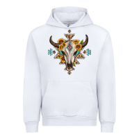White bull skull with aztec sunflower leopard Urban Hoodie - MaliasSmallBusiness