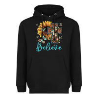 Black believe leopard cross sunflower butterfly Heavyweight Hoodie - JahusDesignShop