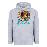 Heather Grey believe leopard cross sunflower butterfly Heavyweight Hoodie - JahusDesignShop