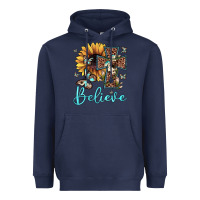 Navy believe leopard cross sunflower butterfly Heavyweight Hoodie - JahusDesignShop