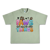 Oil Green paws and enjoy the little things Urban Heavy Tee - MaliasSmallBusiness