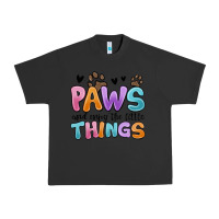 Pigment Black paws and enjoy the little things Urban Heavy Tee - MaliasSmallBusiness