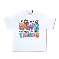 White paws and enjoy the little things Urban Heavy Tee - MaliasSmallBusiness