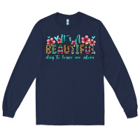 Navy it s a beautiful day to leave me alone Long Sleeve Tee - Zillion Design Studio