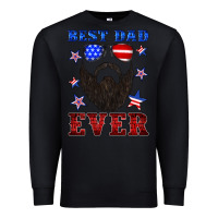 Black best dad ever american flag Premium Sweatshirt - Artiststas