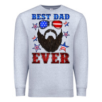Heather Grey best dad ever american flag Premium Sweatshirt - Artiststas