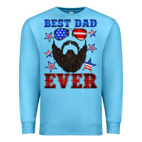 Ocean Blue best dad ever american flag Premium Sweatshirt - Artiststas