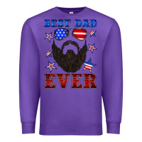 Purple best dad ever american flag Premium Sweatshirt - Artiststas