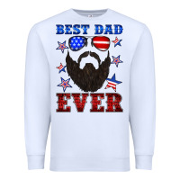 White best dad ever american flag Premium Sweatshirt - Artiststas