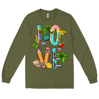 Army Green summer love teacher Long Sleeve Tee - texasbilliewilder
