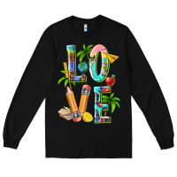 Black summer love teacher Long Sleeve Tee - texasbilliewilder