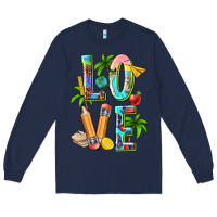 Navy summer love teacher Long Sleeve Tee - texasbilliewilder