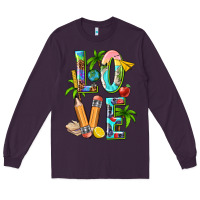 Plum summer love teacher Long Sleeve Tee - texasbilliewilder