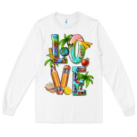 White summer love teacher Long Sleeve Tee - texasbilliewilder