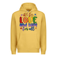Antique Gold all for love and love for all Premium Hoodie - MaliasSmallBusiness