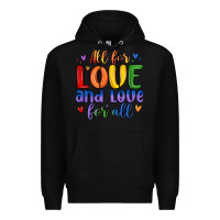 Black all for love and love for all Premium Hoodie - MaliasSmallBusiness