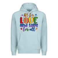 Blue Mist all for love and love for all Premium Hoodie - MaliasSmallBusiness