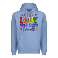 Colony Blue all for love and love for all Premium Hoodie - MaliasSmallBusiness
