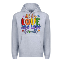 Heather Grey all for love and love for all Premium Hoodie - MaliasSmallBusiness