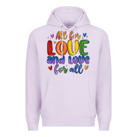 Lilac all for love and love for all Premium Hoodie - MaliasSmallBusiness