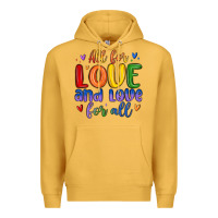 Mustard all for love and love for all Premium Hoodie - MaliasSmallBusiness