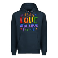 Navy all for love and love for all Premium Hoodie - MaliasSmallBusiness