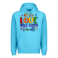Ocean Blue all for love and love for all Premium Hoodie - MaliasSmallBusiness
